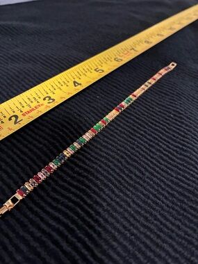 Gold-Tone Multicolor Crystal Bracelet